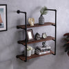 1 Pair Industrial Pipe Wall Floating Shelf Home Office Store Display Rack Unit