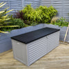 Charles Bentley 390L Large Outdoor Garden Plastic Storage Box, Grey/Black