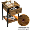 Nightstand Side table Rustic End Table with 1 Drawer and Open Shelf for Bedroom