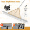 Landscape Lawn Rake Yard Garden Aluminum Rake Wide Rake Head With 36 Tines
