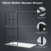 Wet Room Shower Enclosure Screen Black Walk In Glass Cubicle Panel 1000x1850mm