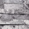 SLATE BRICK SLATE STONE EFFECT WALLPAPER - 3D RUSTIC GREY WALL PAPER ROLL 10M