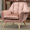 Shell Velvet Chair Tufted Accents Back Armchair Living Room Bedroom Occasional