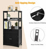 Freestanding Bookcase Bathroom Storage Cabinet Kitchen Cupboard Shelf W/ 2 Doors