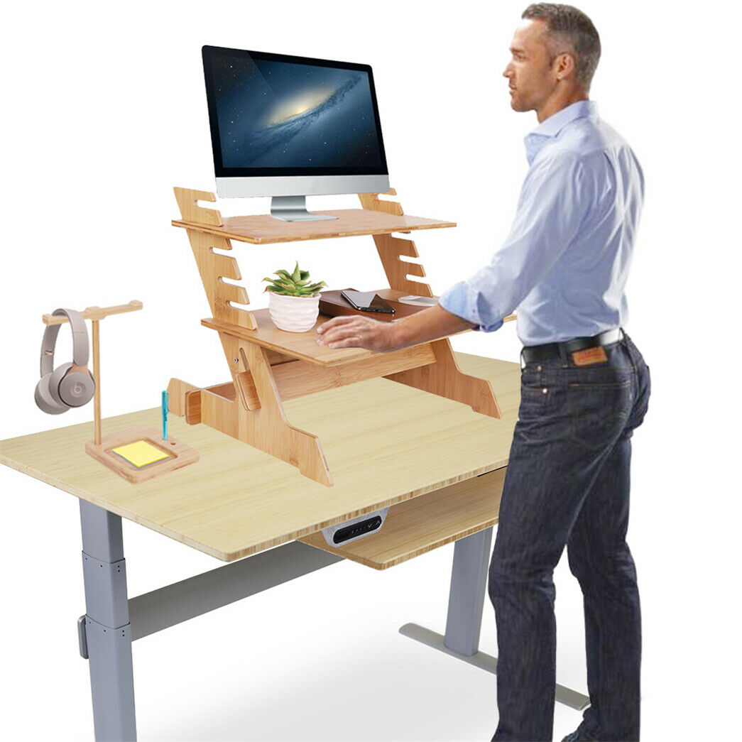 Stand up desk store with shelves