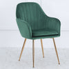 2 Velvet Leisure Dining Chairs Padded Bucket Seat Tub Armchair w/Gold Metal Legs