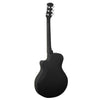 New 41" Cutaway Spruce Acoustic Guitar Round Back for Beginner Black