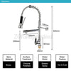 360° Swivel Pull Out Spray Taps Mixer Kitchen Sink Mixing Tap Spring Neck