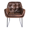 Retro Distressed Faux Leather Armchair Button Chair Single Lounge Sofa Fireside