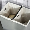 115L Folding Laundry Clothes Basket w/ 2 Dividers Lid Removable Lining