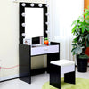 Dressing Table Makeup Mirror Salon Cosmetic LED Light Vanity Dimmable Bulb Black