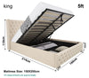 Ottoman Bed Small Double King Size Storage Gas Lift Up Velvet Bed Frame Bedroom