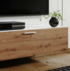 Wall Mounted Hung Floating White / Oak TV Unit Media Cabinet 1 Door 120cm Nevada