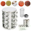 16-Jar Revolving Countertop Spice Rack Organizer Herb Spice Seasoning Tower Rack