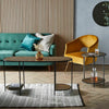 Oval Brass Finish Side Table Living Room Storage Display Furniture