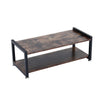 Industrial Wooden Shoe Bench 2-Tier Shoes Storage Rack Seat TV Stand Table Shelf