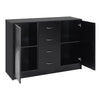 Drawer Cabinet Storage Standing Cupboard Unit Chest Organizer Doors Black