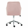 Pink Velvet Office Chair Swivel Padded Seat Adjustable Computer Desk Armchair UK