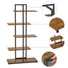 Industrial Staggered layering 5 Shelf Storage Display Metal Bookcase Unit Home