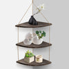 3 Tier Wood Floating Corner Shelf Rustic Wall Hanging Display Storage Rack