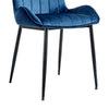 Set of 2 Blue Dining Chair Velvet Upholstered Chairs with Thick Cushion Kitchen