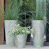 Tall Short Grey Concrete Effect Flower Plant Pot Indoor Outdoor Garden Planters