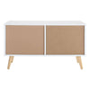 Scandinavian Wood TV Stand Vintage Media Unit Small Storage Cabinet with 2 Doors