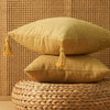 Linen Cotton Pillow Cover With Tassels Home Decor Cushion Cover 45x45cm