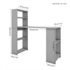 Computer Desk Laptop Study PC Table Home Office Corner Desk With Shelves Grey