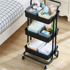 3 Tier Rolling Trolley Metal Utility Cart Kitchen Storage Organizer with Handle