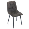 4X Dining Chairs Set Faux Suede Leather Padded Seat Metal Legs Kitchen Office