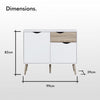 White & Oak Effect Small Sideboard Living Room Home Decor 3 Drawer