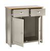 Grey Oak Sideboard 2 Door 2 Drawer Storage Cupboard Metal Handles