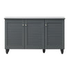 Modern Shoe Storage Cabinet 3 Doors Footwear Stand Rack Unit Cupboard Dark Grey