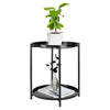 2-Tier Small Metal Round Coffee Table Sofa Side End Table Tray Metal Console