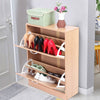 Shoe Cabinet Storage Cupboard Footwear Stand Rack Wooden Unit With 2 Flip Door