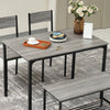 Dining Table and Chairs Set Wooden Steel Frame 2/4 Seat Modern Kitchen Set Grey