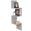 Corner Book Shelf Wall Unit Storage Grey 3 Tier Floating Display Stand Bookcase