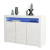 High Gloss Bed Sideboard Cupboard LED Buffet Door Cabinet with 2/3 Doors Storage