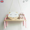 Wall Hanging Wooden Shelf Rope Swing Shelves Storage Baby Kids Bedroom Decor UK