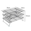 3X Stackable Metal Wire Cake Bread Biscuit Baking Cooling Tray Rack Kitchen Tool