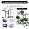 Outdoor Indoor Pot Plant Stand Garden Decor Flower Rack Wrought Iron 4 Wheeler