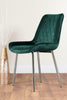 2x Pesaro Chrome Leg Modern Velvet Dining Chairs - Returned