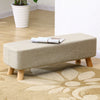 Linen Fabric Padded Stool Bench Footstool Pouffe Living Room Bedroom Footrest