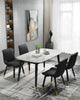 4x LEON Luxury Dining Chair Soft Padded Seat with Black Metal Legs Home Kitchen