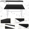 White Folding Computer Desk,Study Writing Table 2 Tier Shelf Storage Home Office