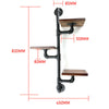 3 Tiers Industrial Pipe Wooden Metal Wall Floating Shelf Storage Shelving Unit