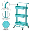 3 Tier Slim Kitchen Storage Trolley Cart Rack Tray Shelf Rolling Wheel W/ Handle
