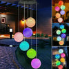 Colour Changing Hanging Wind Chimes Solar Powered LED Ball Lights Garden Outdoor