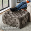 Mink Button Footstool, Tufted Velvet Cushioned Pouffe Coffee Table